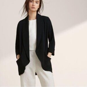 Aritzia Wilfred Chevalier Blazer Jacket Quarter Sleeve Open Front Cardig…